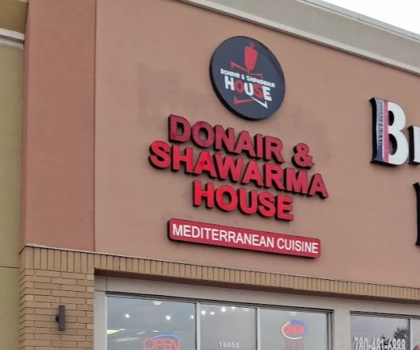 Signature chicken shawarma platter and beef donair at Donair & Shawarma House West Edmonton