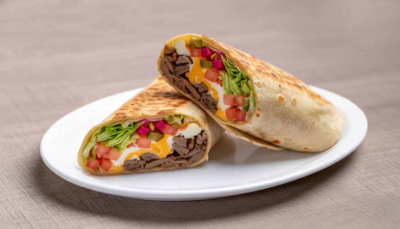 Cheese Donair Wrap with melted cheese and garlic sauce at Donair & Shawarma House West Edmonton